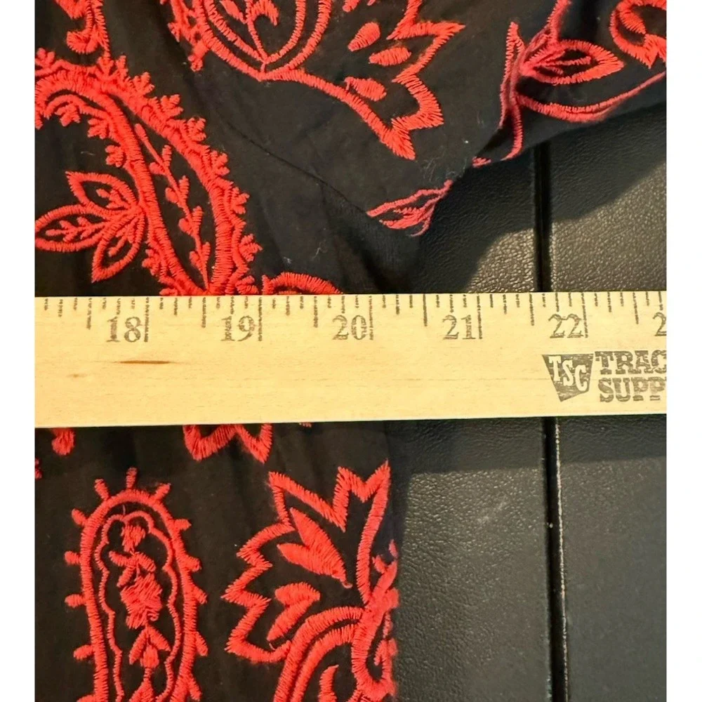 Chicos 3 US XL Womens Black Red Embroidered Beaded Jacket Paisley‎ Holiday - Picture 8 of 11